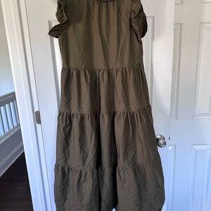 Elegant Olive Green Maxi Dress
